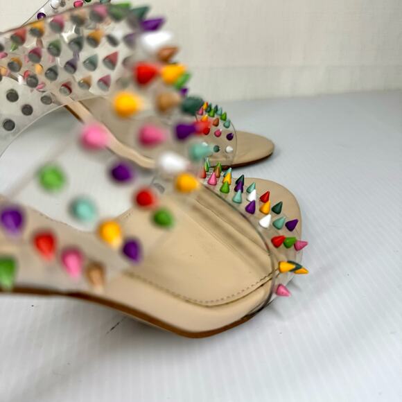 STEVE MADDEN‎ Acrylic Heels Womens 8.5 Bubble Spike Rainbow Pride Rave Party Y2K - Picture 4 of 11
